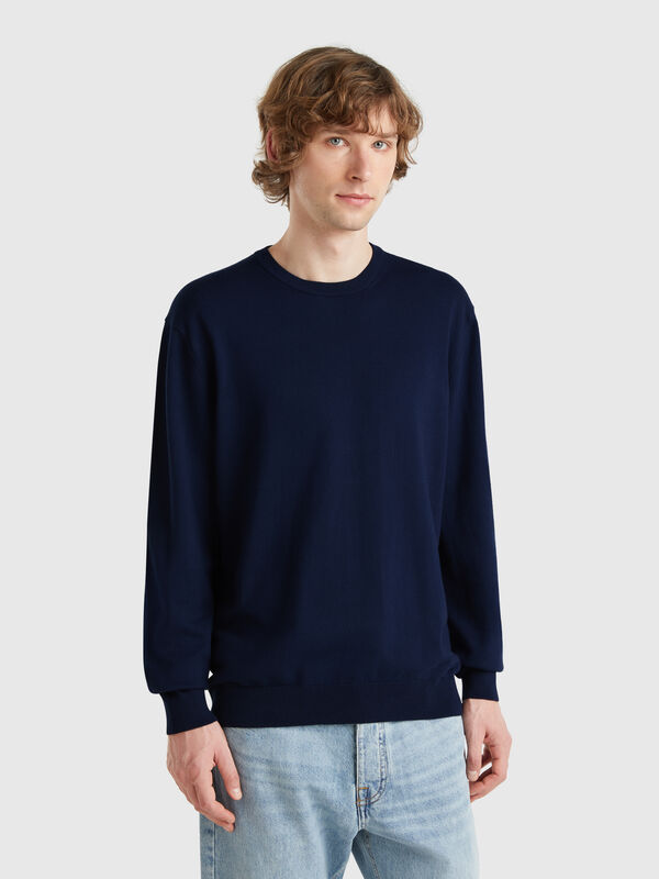 Jersey de cuello redondo de 100% algodón Hombre