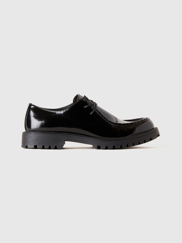 Mocasines de efecto charol Hombre
