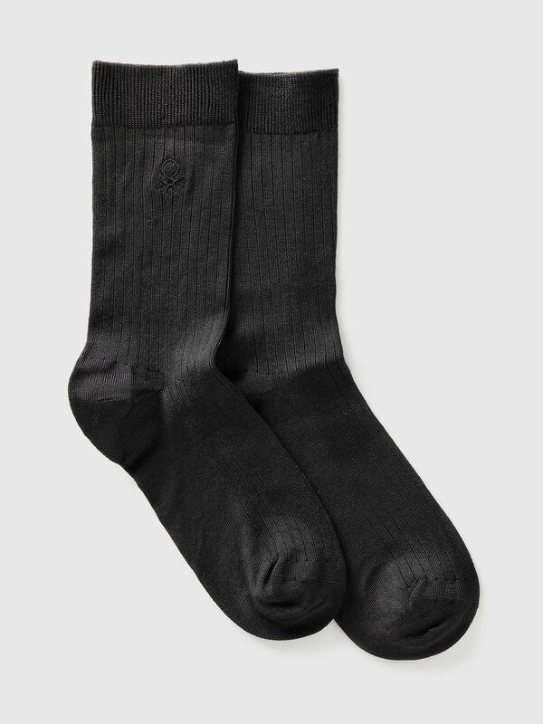 Calcetines acanalados con logotipo