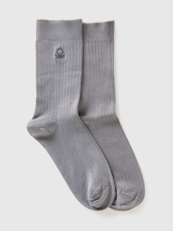 Calcetines acanalados con logotipo