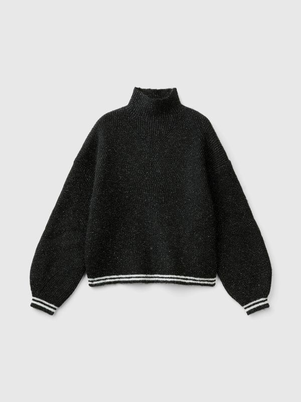 Jersey de cuello cisne de lana mixta Niña