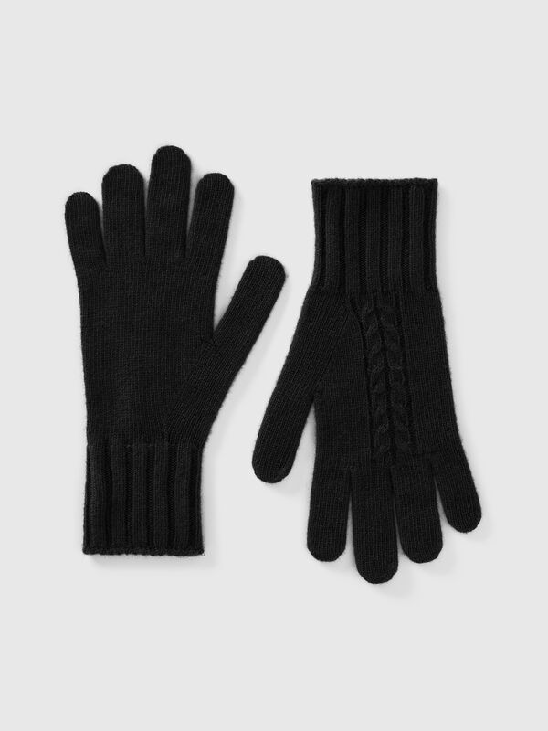 Guantes con acabado trenzado Mujer