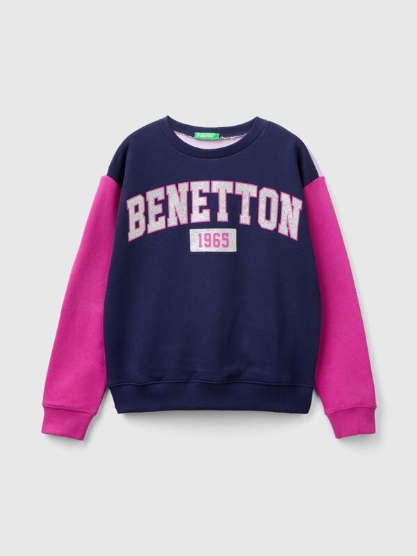 Sudadera de 100 % algodón con logotipo de glitter Niña