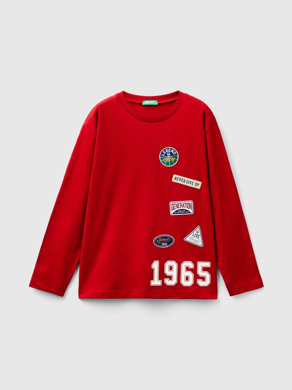 Camiseta con estampado de efecto terciopelo Niño