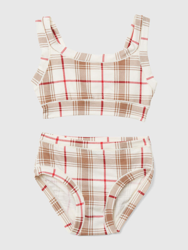 Conjunto de top y braguita de cuadros Niña