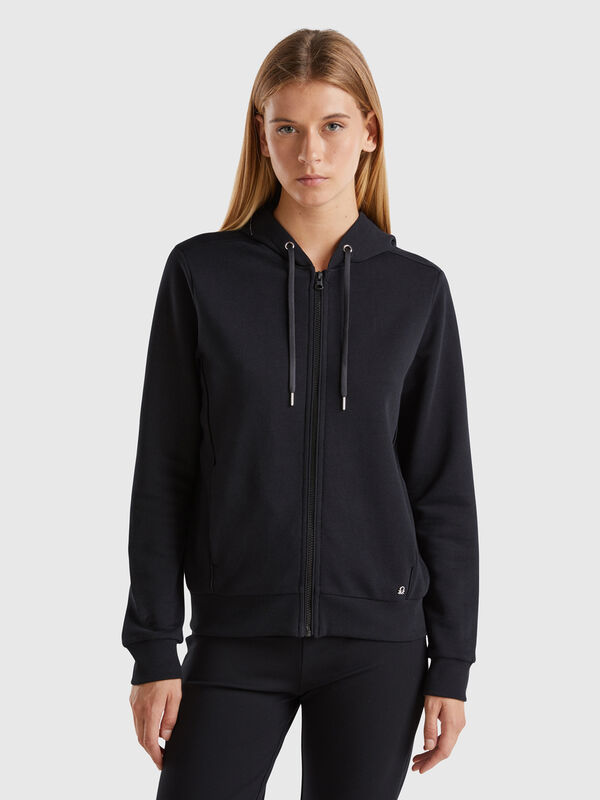 Sudadera de 100 % algodón con cremallera y capucha Mujer