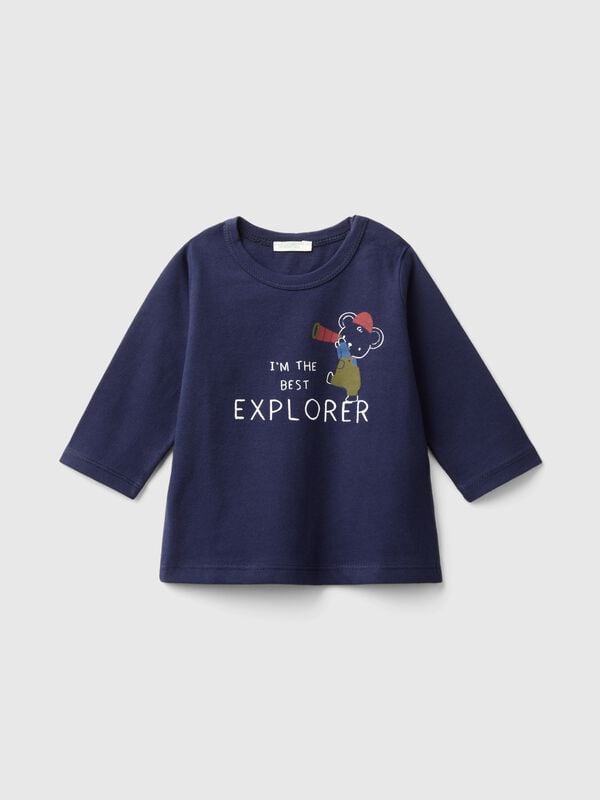Camiseta de algodón orgánico con estampado Recién nacidos