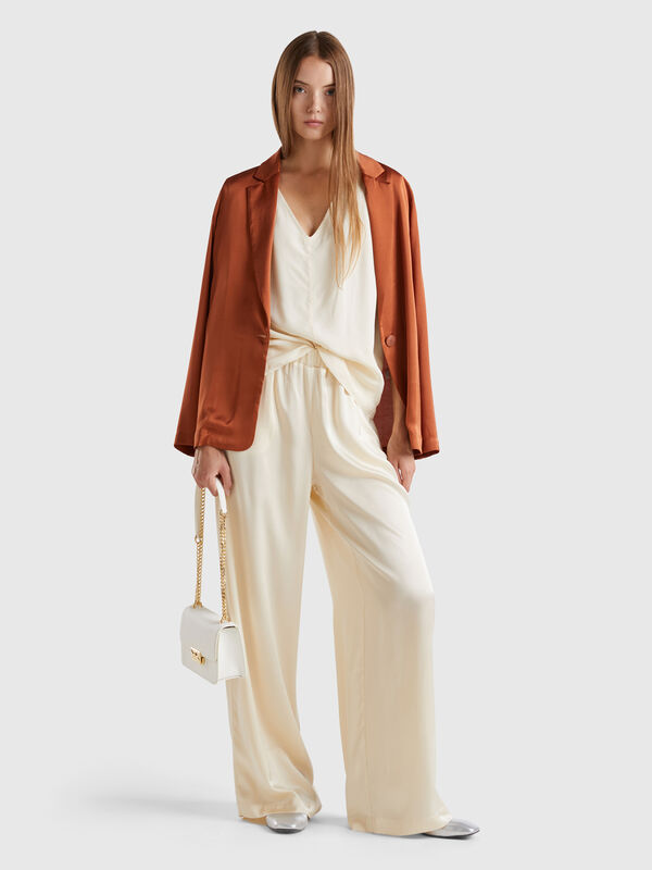 Pantalón amplio de 100 % viscosa Mujer