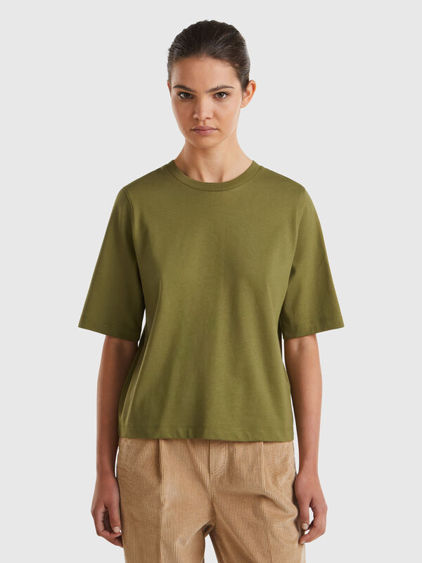 Camiseta boxy fit de 100 % algodón Mujer