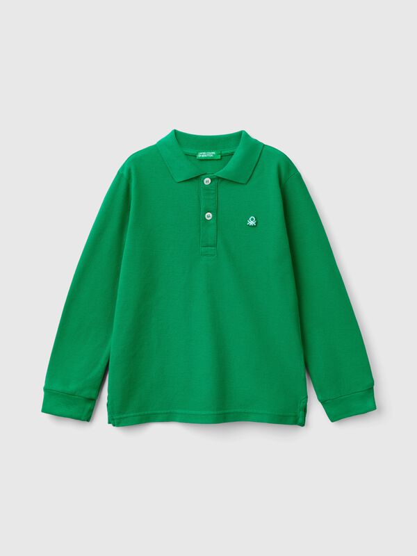 Polo de manga larga de algodón orgánico Niño