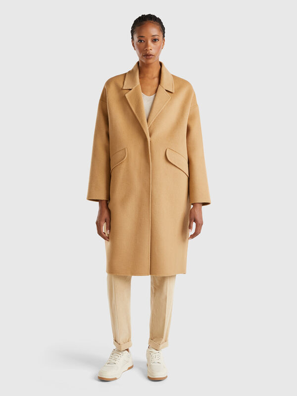 Abrigo midi de lana mixta Mujer