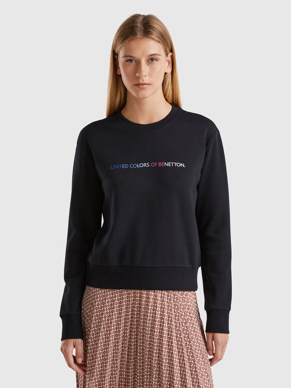 Sudadera algodón 100% con logo estampado Mujer