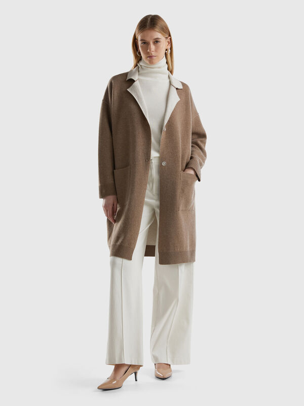 Abrigo reversible de punto Mujer