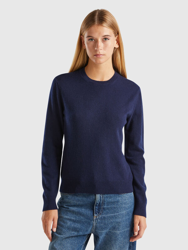 Jersey azul noche de 100 % cachemir Mujer