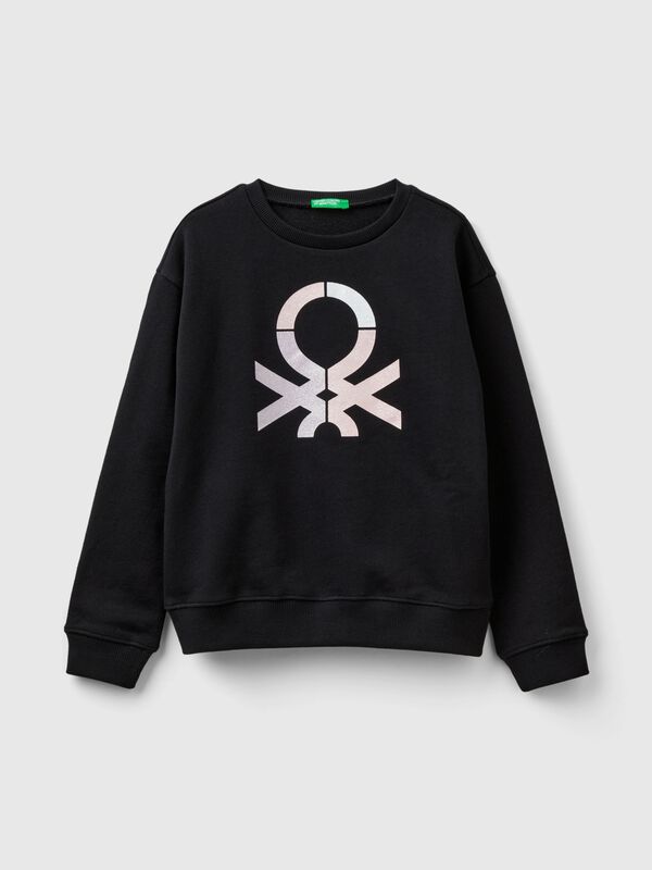 Sudadera de 100 % algodón con logotipo de glitter Niña