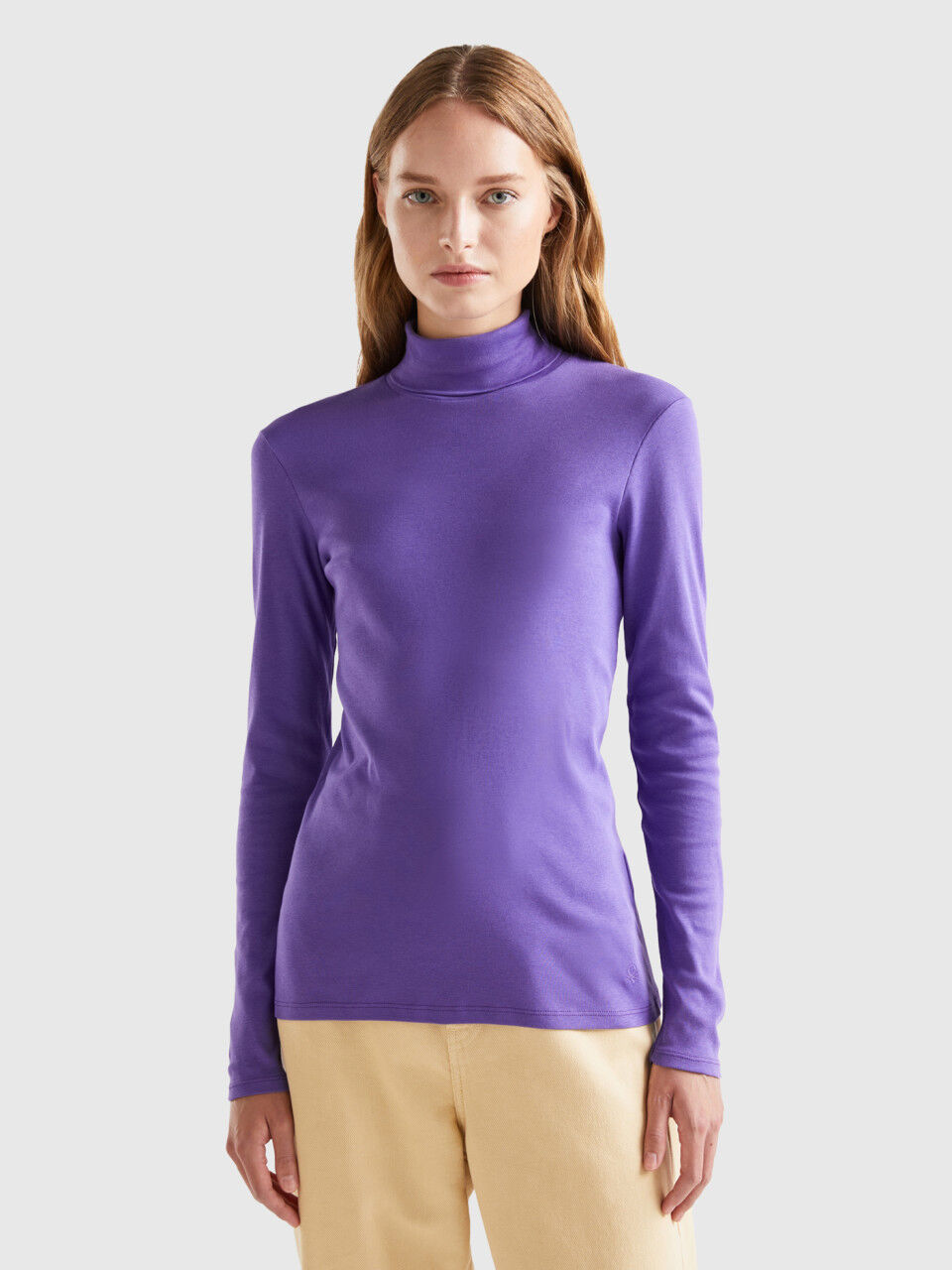 Polo manga larga mujer benetton cheap