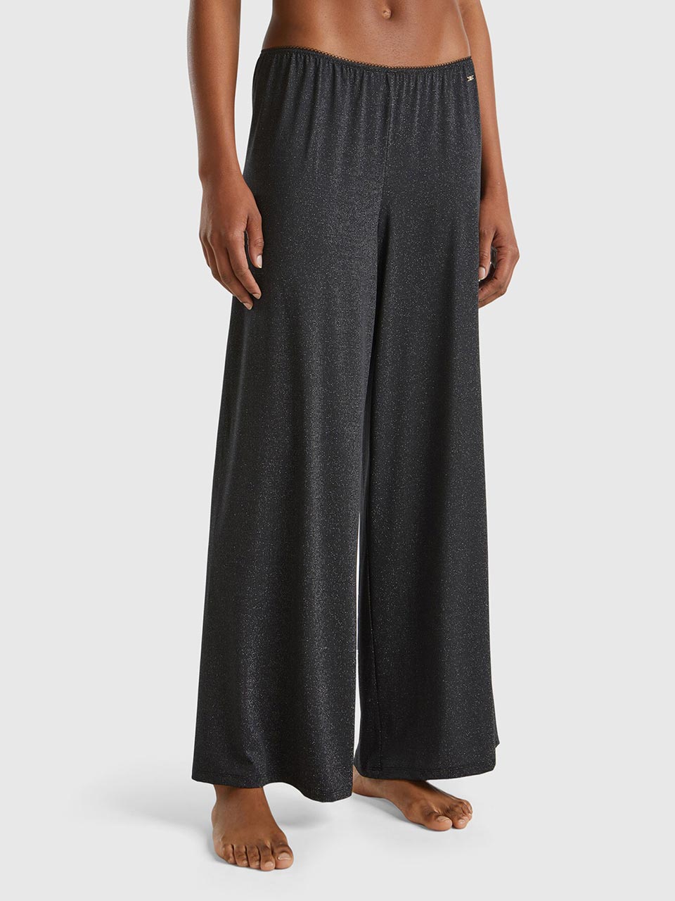 Pantalones anchos con lurex